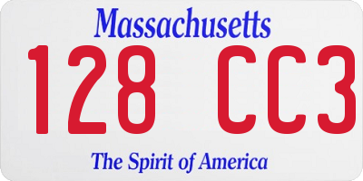 MA license plate 128CC3