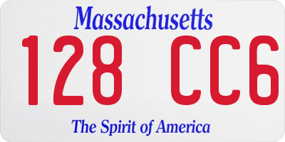 MA license plate 128CC6