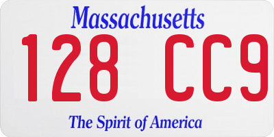MA license plate 128CC9