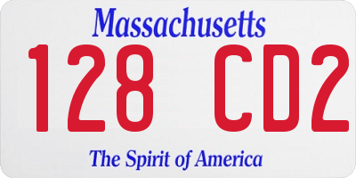 MA license plate 128CD2
