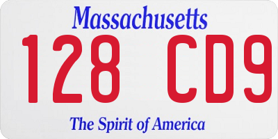 MA license plate 128CD9