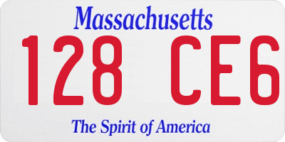 MA license plate 128CE6
