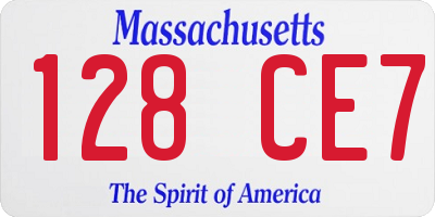MA license plate 128CE7