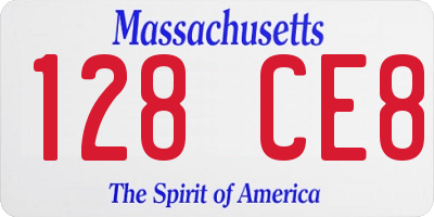 MA license plate 128CE8
