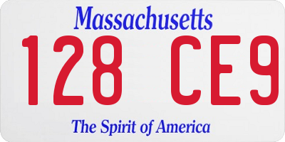 MA license plate 128CE9
