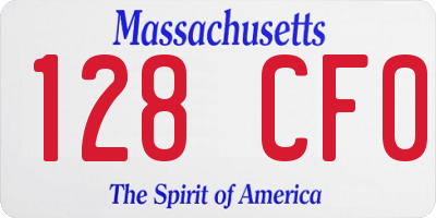 MA license plate 128CF0
