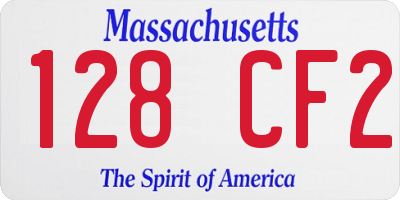 MA license plate 128CF2