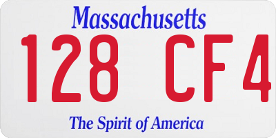 MA license plate 128CF4