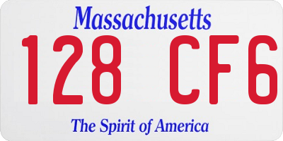 MA license plate 128CF6