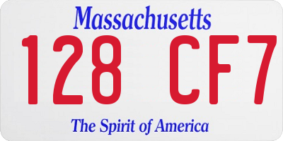 MA license plate 128CF7