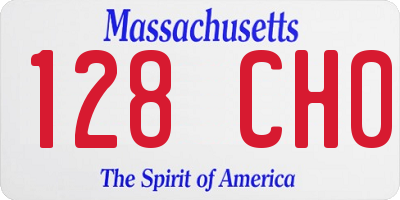 MA license plate 128CH0