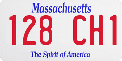 MA license plate 128CH1