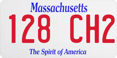 MA license plate 128CH2