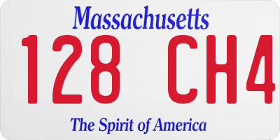 MA license plate 128CH4