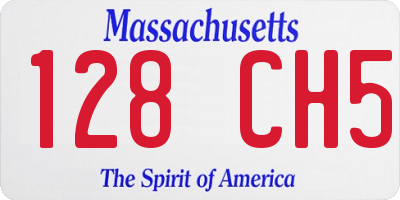 MA license plate 128CH5