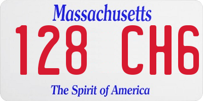 MA license plate 128CH6