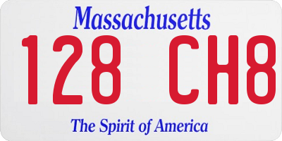 MA license plate 128CH8