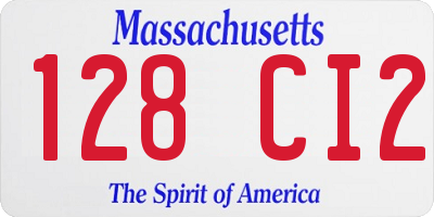 MA license plate 128CI2