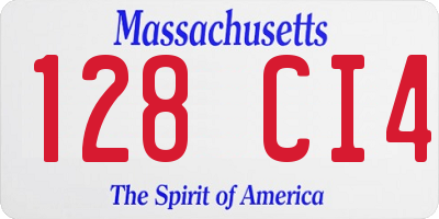 MA license plate 128CI4
