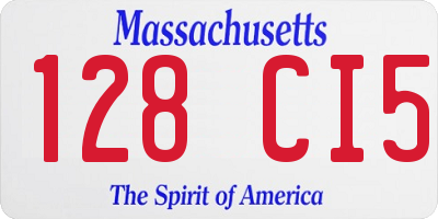 MA license plate 128CI5