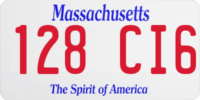 MA license plate 128CI6