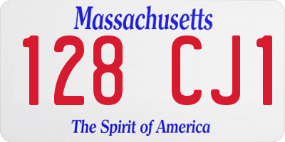 MA license plate 128CJ1