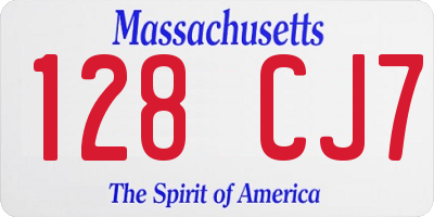 MA license plate 128CJ7