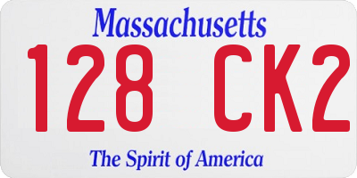 MA license plate 128CK2
