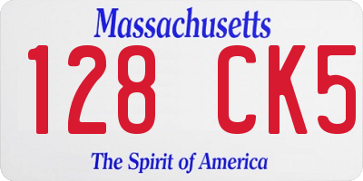 MA license plate 128CK5