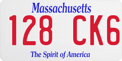 MA license plate 128CK6