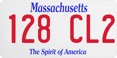 MA license plate 128CL2
