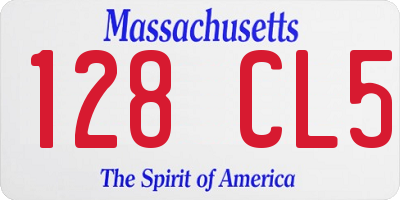 MA license plate 128CL5