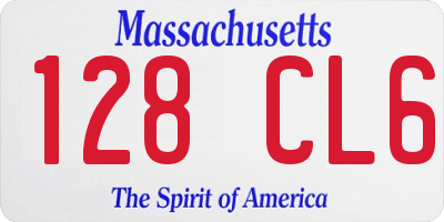 MA license plate 128CL6