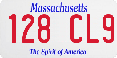 MA license plate 128CL9