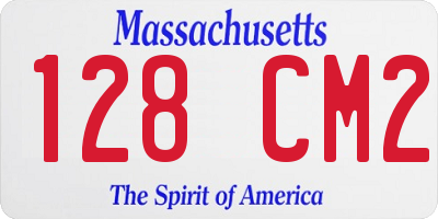 MA license plate 128CM2