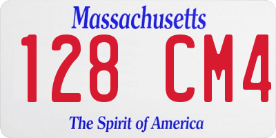 MA license plate 128CM4