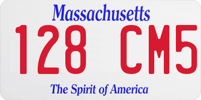 MA license plate 128CM5
