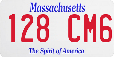 MA license plate 128CM6