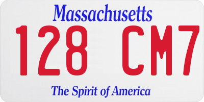 MA license plate 128CM7