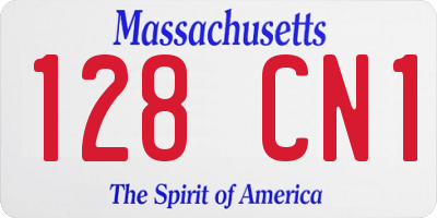 MA license plate 128CN1