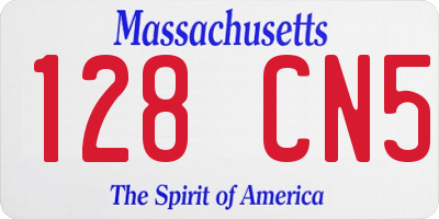 MA license plate 128CN5