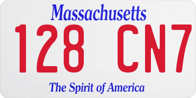 MA license plate 128CN7