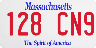 MA license plate 128CN9
