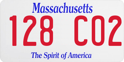 MA license plate 128CO2