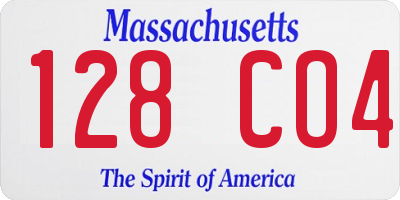 MA license plate 128CO4