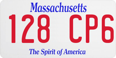 MA license plate 128CP6