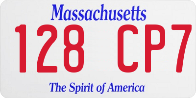 MA license plate 128CP7