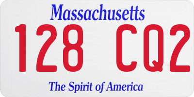 MA license plate 128CQ2