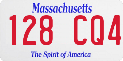 MA license plate 128CQ4