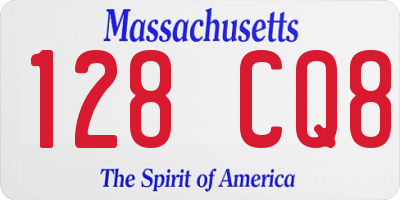 MA license plate 128CQ8
